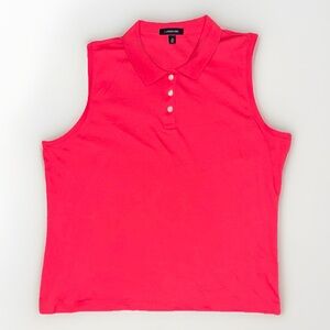Lands’ End Pink Sleeveless Polo Shirt Cotton Tank Top XL 18-20